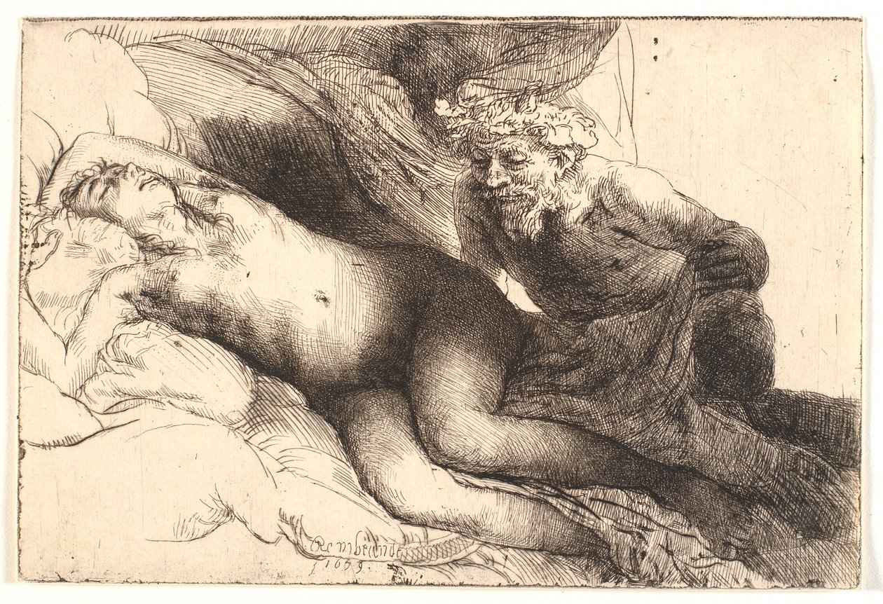 Jupiter et Antiope : la plus grande plaque - Rembrandt van Rijn