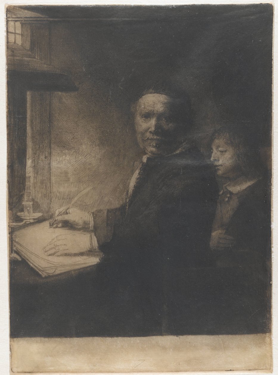 Lieven Willemsz. van Coppenol, maître-lettrier : la petite planche - Rembrandt van Rijn