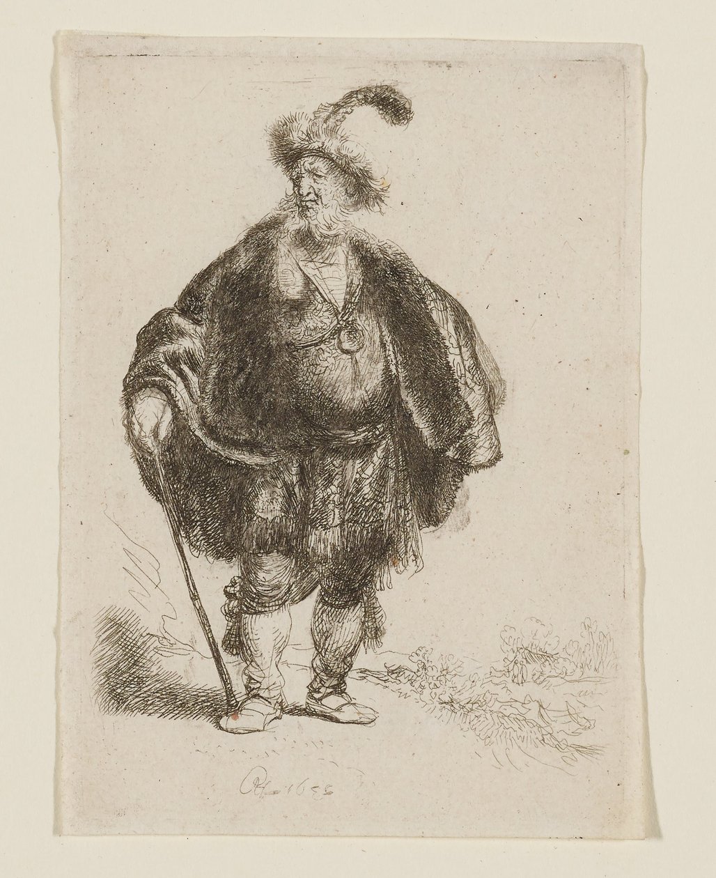 Homme debout, vêtu d