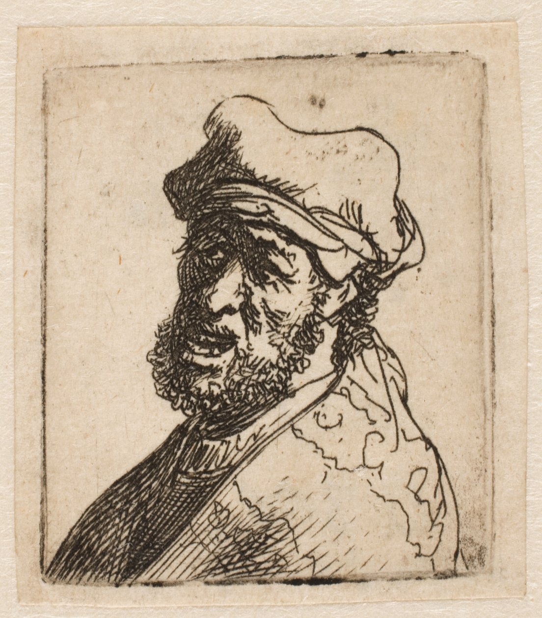 Homme criant, trois quarts à gauche : buste - Rembrandt van Rijn