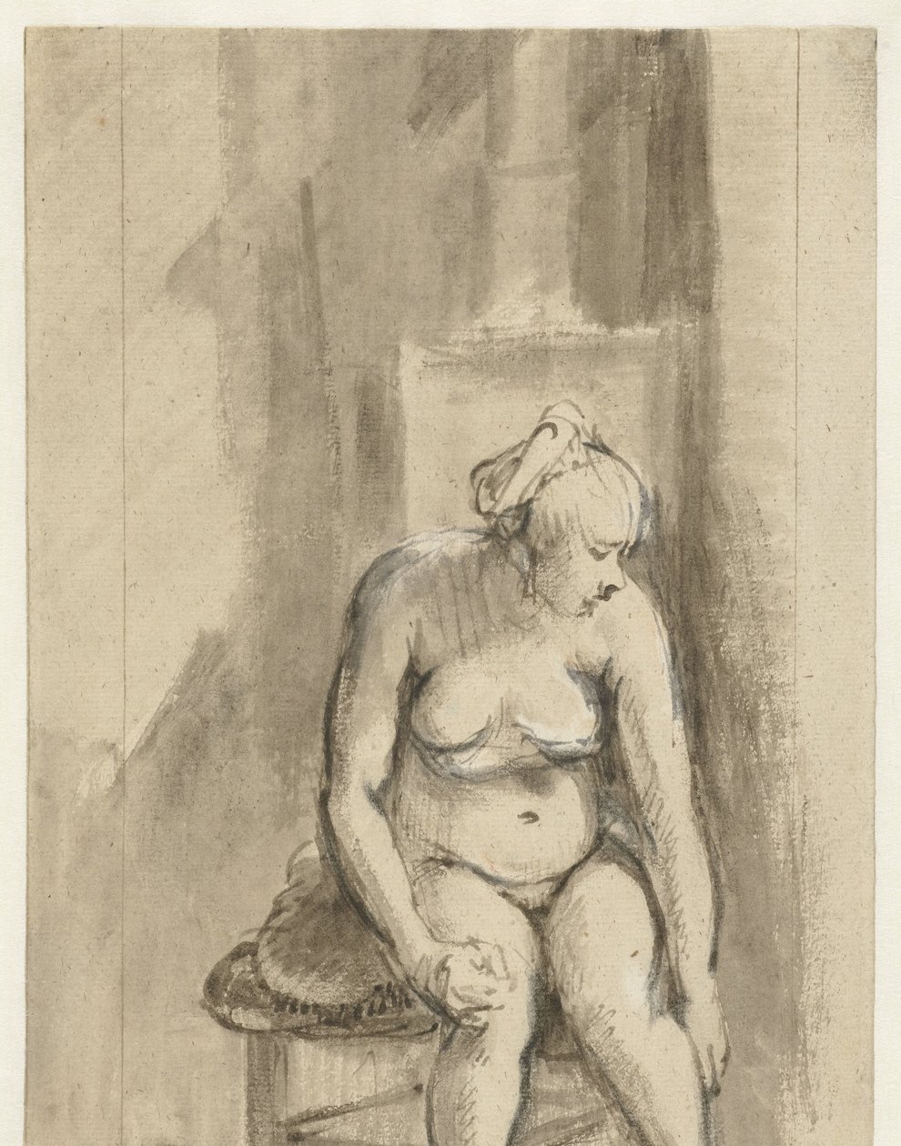 Femme nue assise près d
