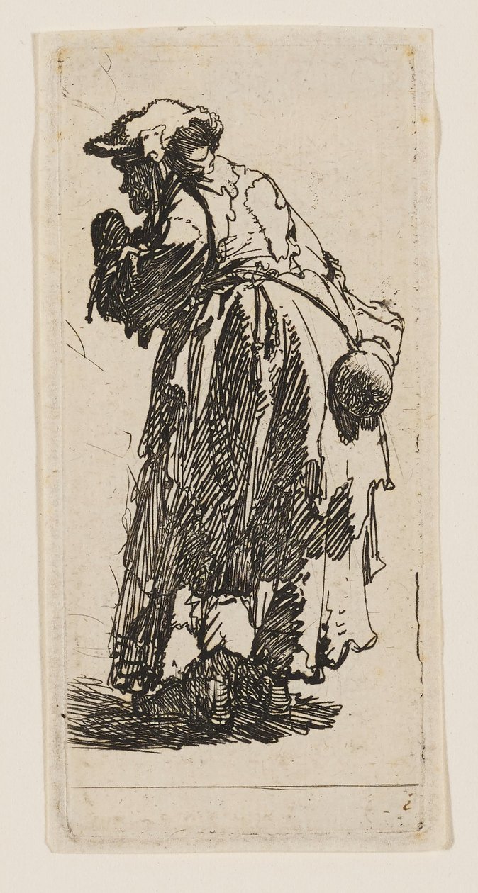 Vieille mendiante avec une gourde - Rembrandt van Rijn