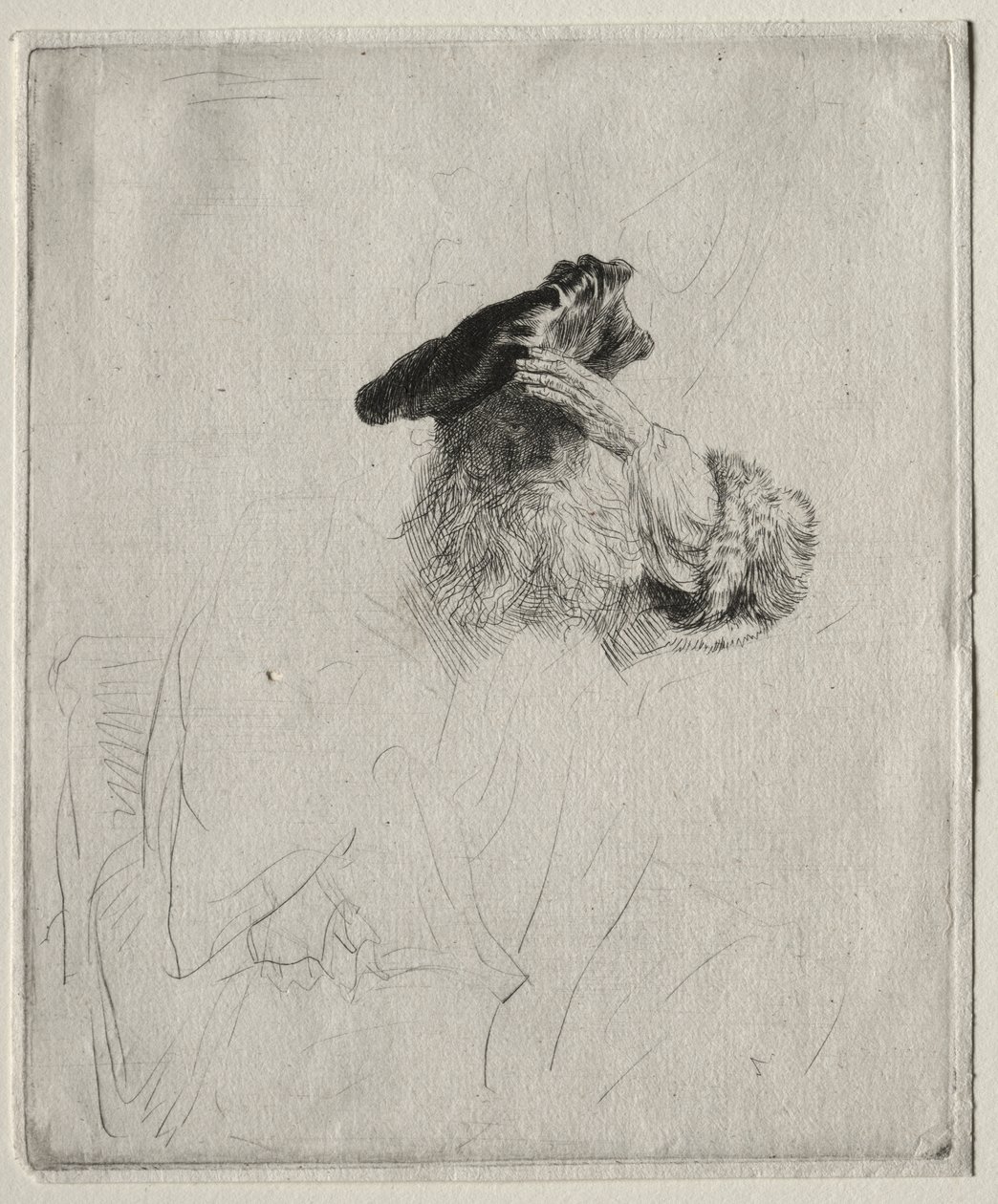 Vieil homme se protégeant les yeux avec sa main - Rembrandt van Rijn