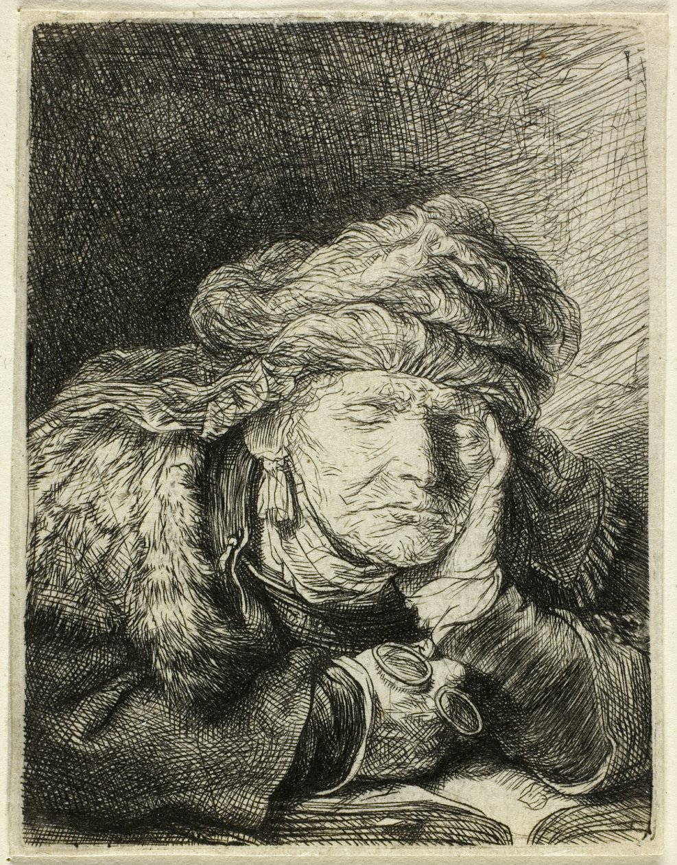 Vieille femme dormant - Rembrandt van Rijn