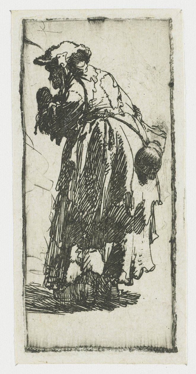 Vieille mendiante avec une gourde - Rembrandt van Rijn