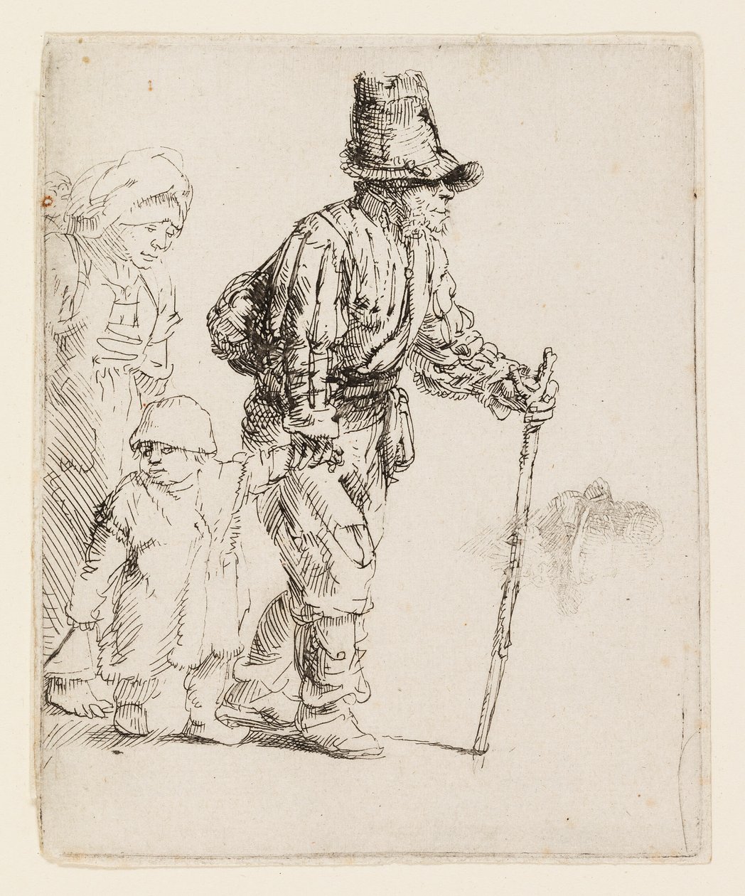 Une famille de paysans à la traîne - Rembrandt van Rijn