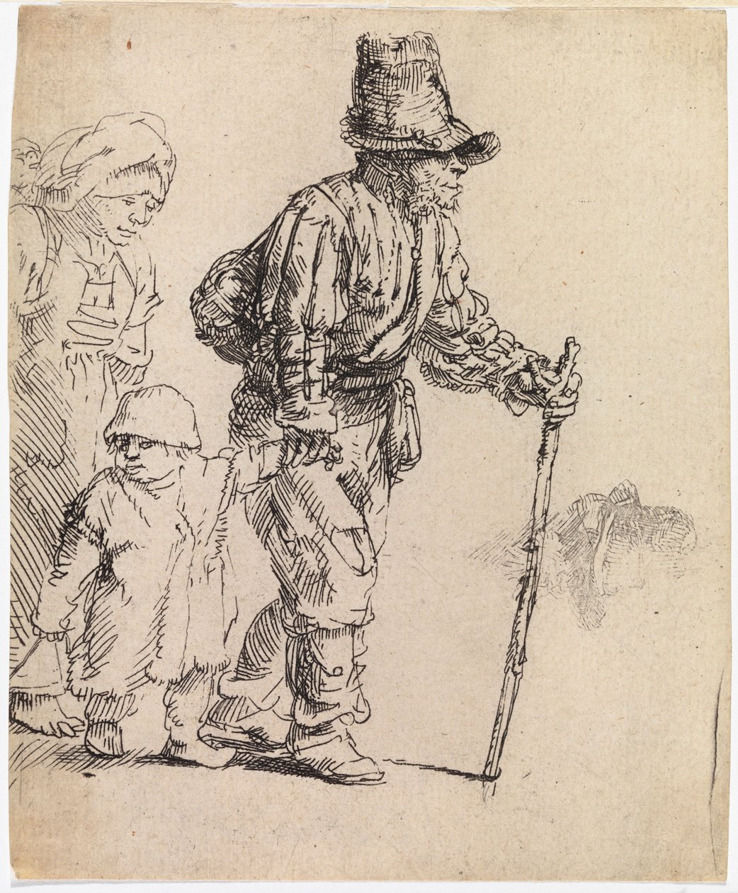Une famille paysanne en errance - Rembrandt van Rijn