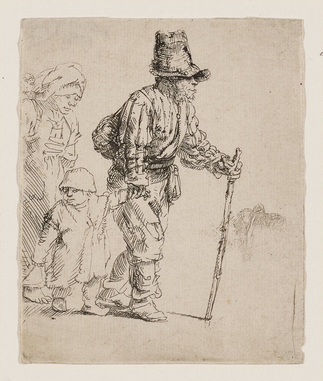 Une famille paysanne en errance - Rembrandt van Rijn