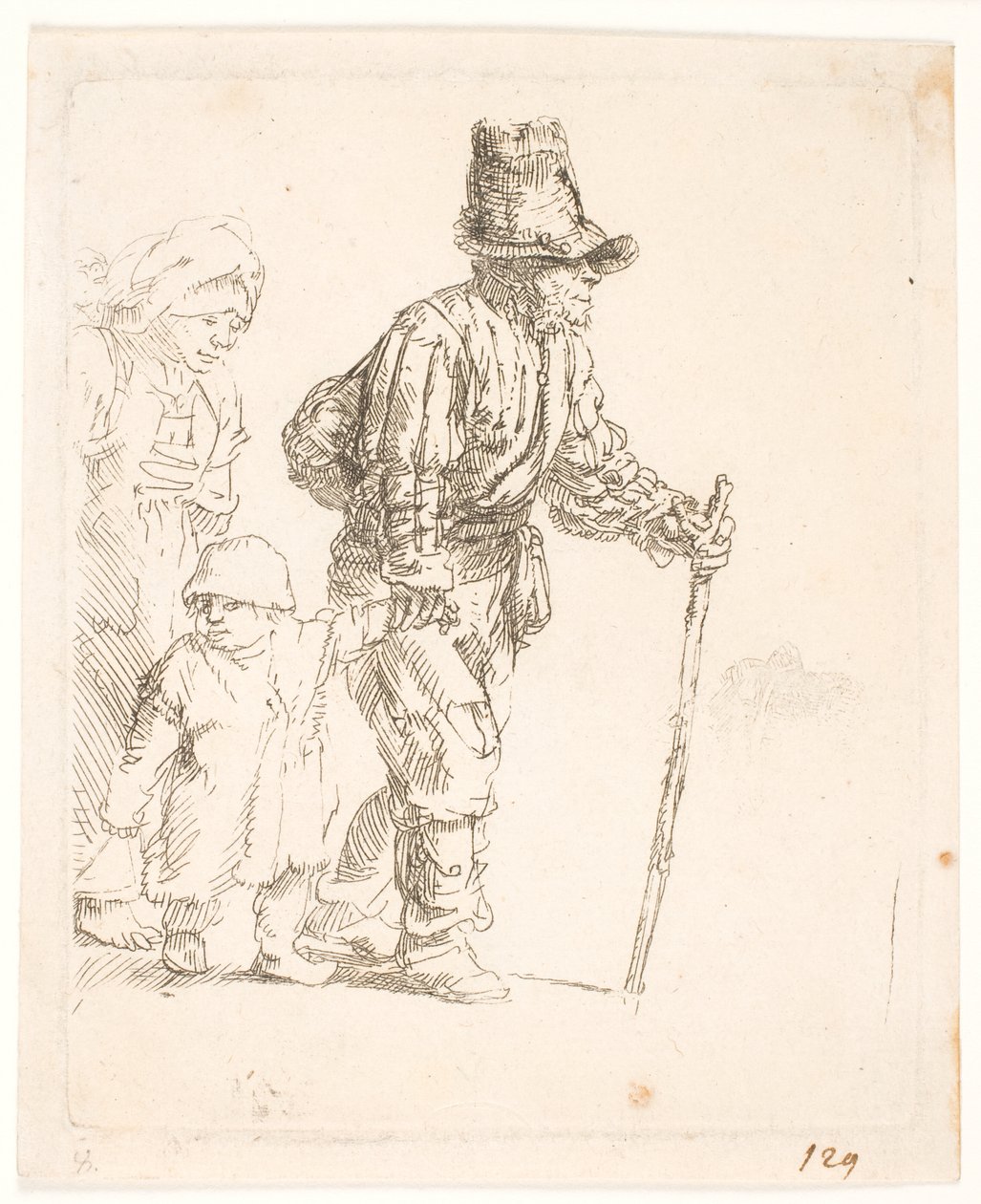 Une famille paysanne en errance - Rembrandt van Rijn