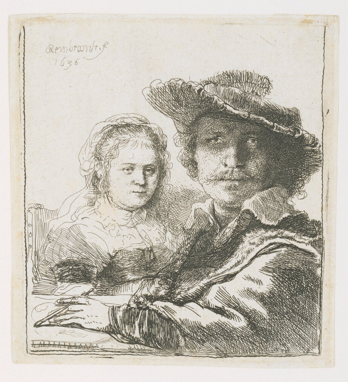 Rembrandt et sa femme Saskia - Rembrandt van Rijn