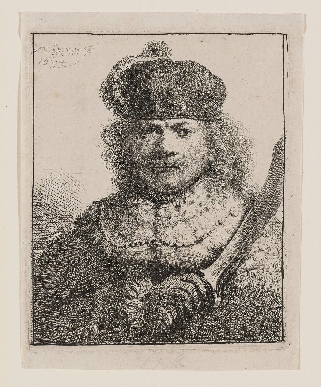 Rembrandt au sabre levé - Rembrandt van Rijn