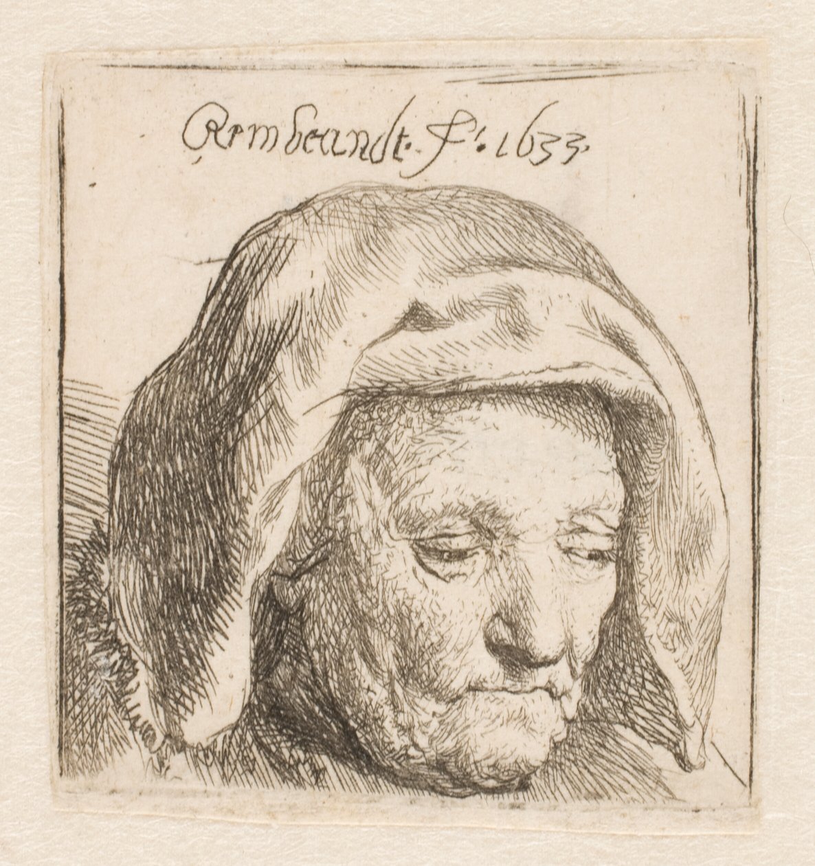 La mère de Rembrandt, coiffée d