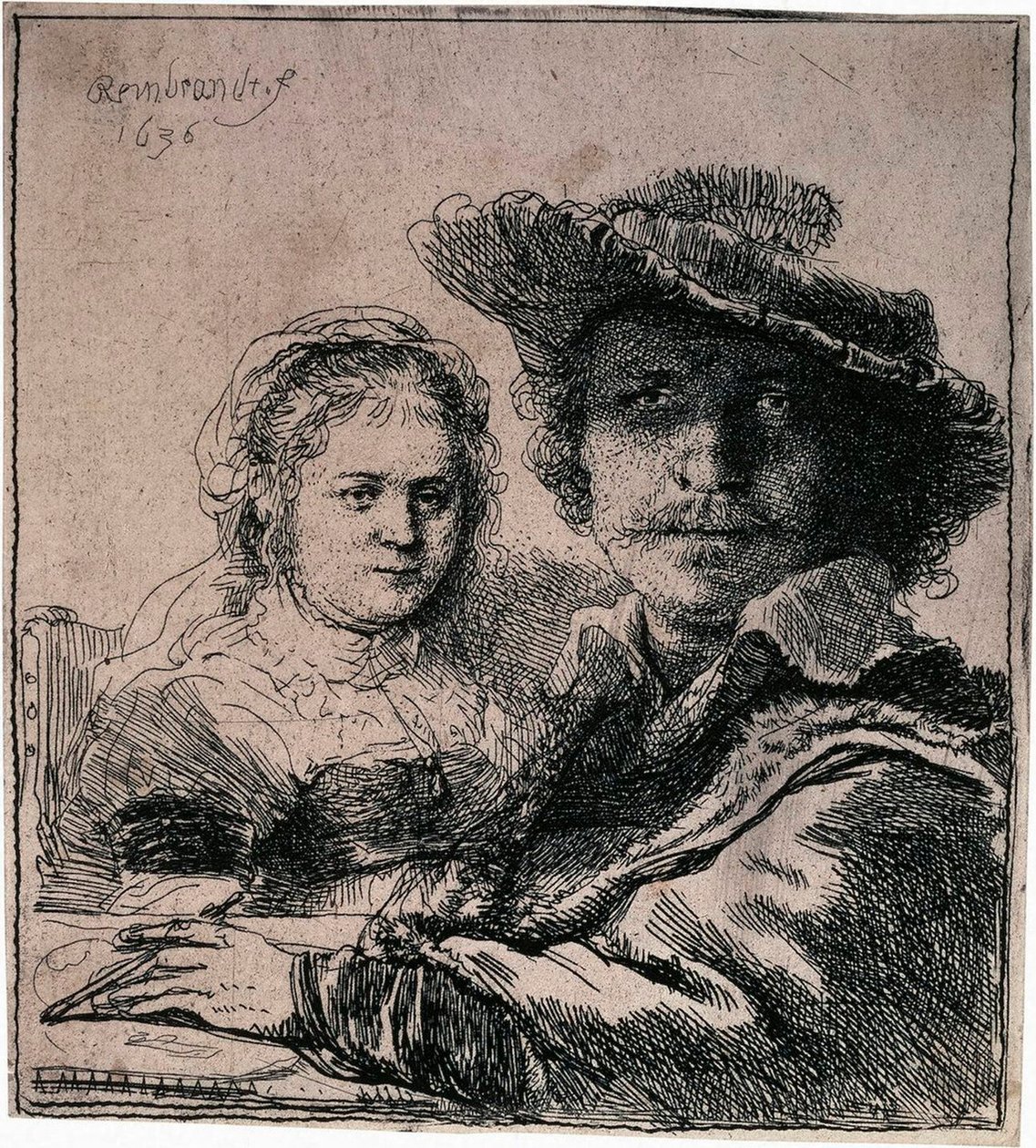 Autoportrait avec Saskia, 1636 - Rembrandt van Rijn