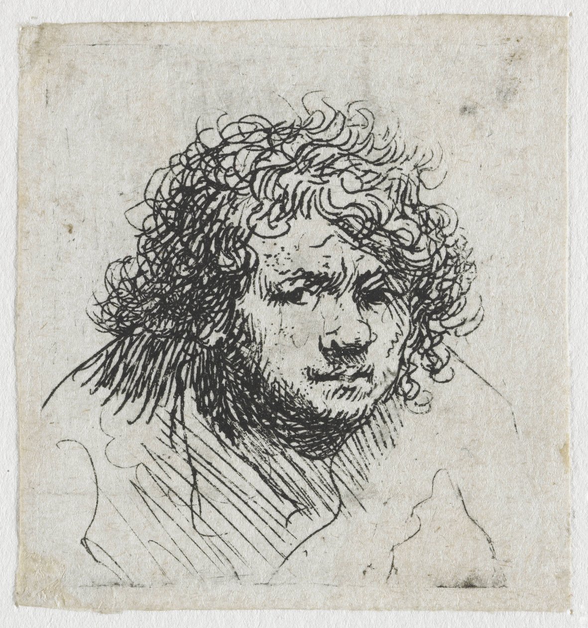 Autoportrait penché en avant : buste - Rembrandt van Rijn