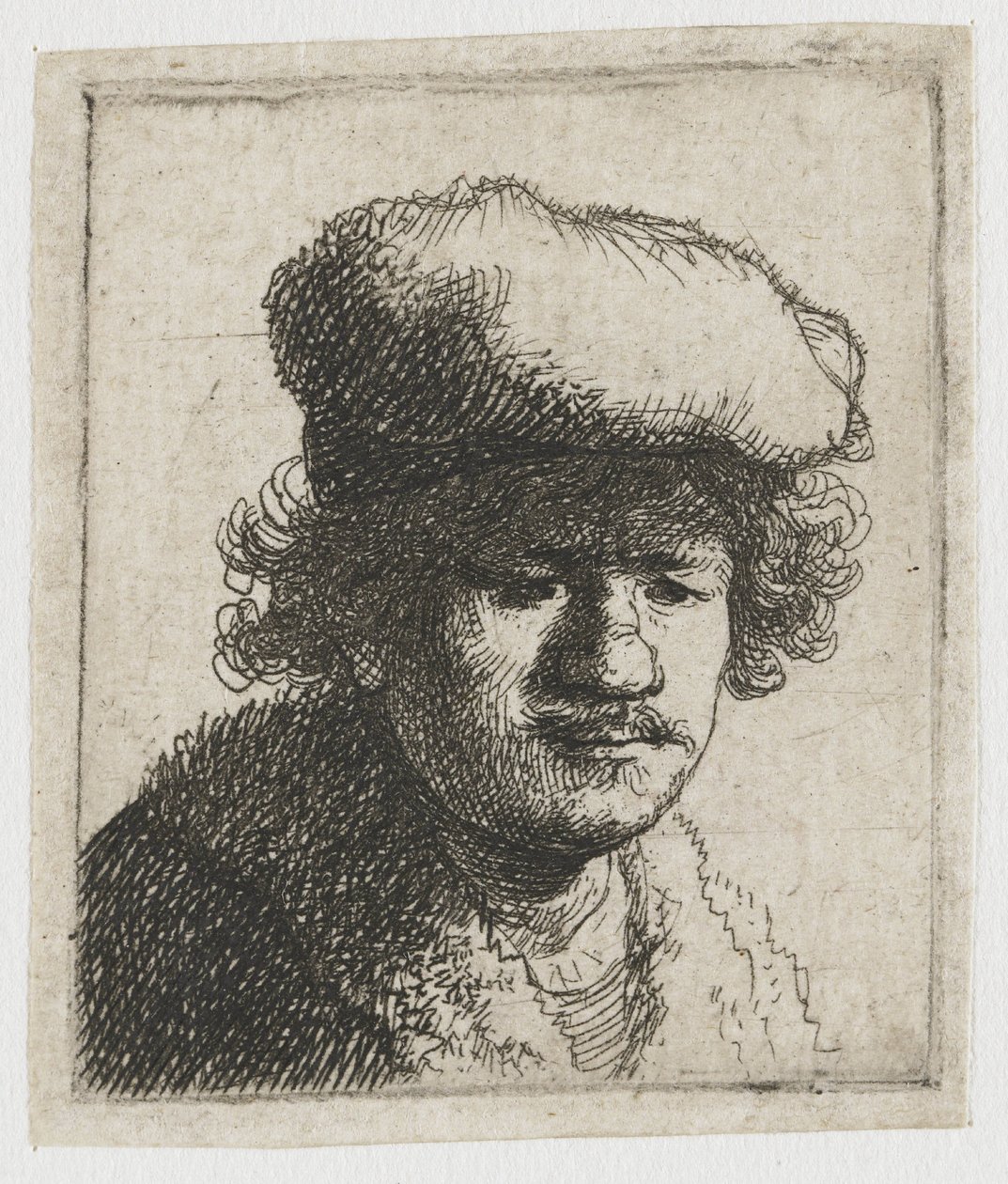 Autoportrait avec la casquette rabattue vers l