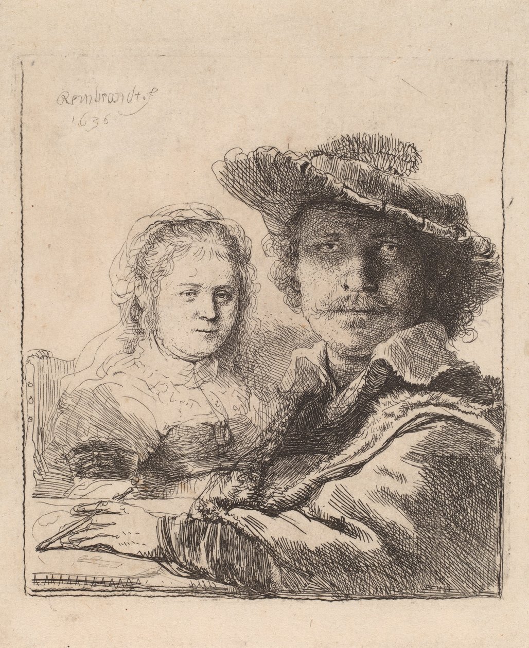 Autoportrait avec Saskia, 1636 - Rembrandt van Rijn