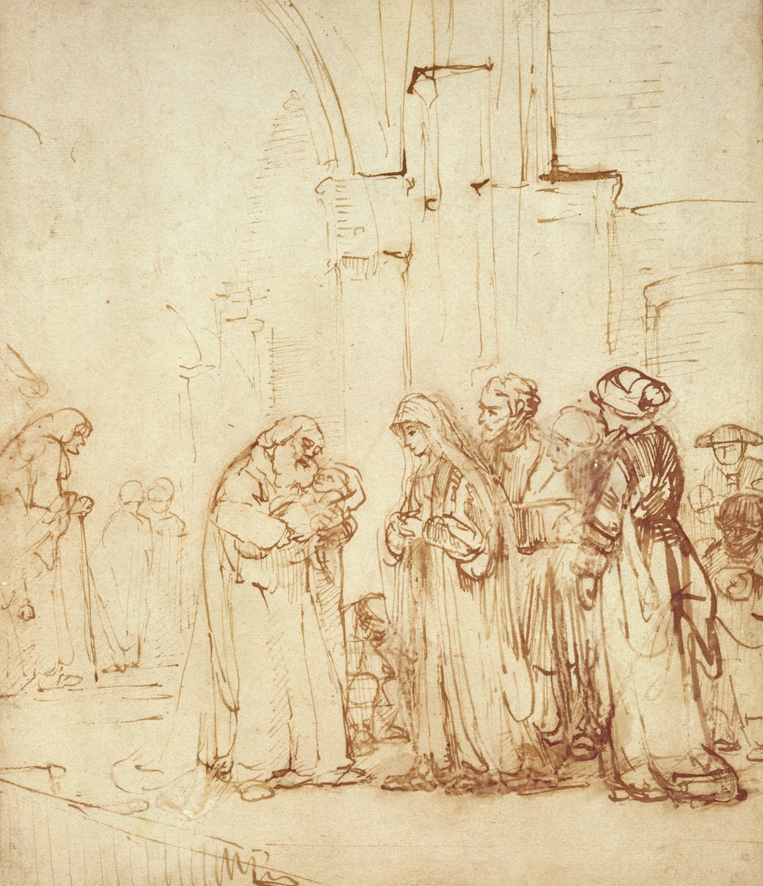 Siméon et Jésus dans le temple - Rembrandt van Rijn