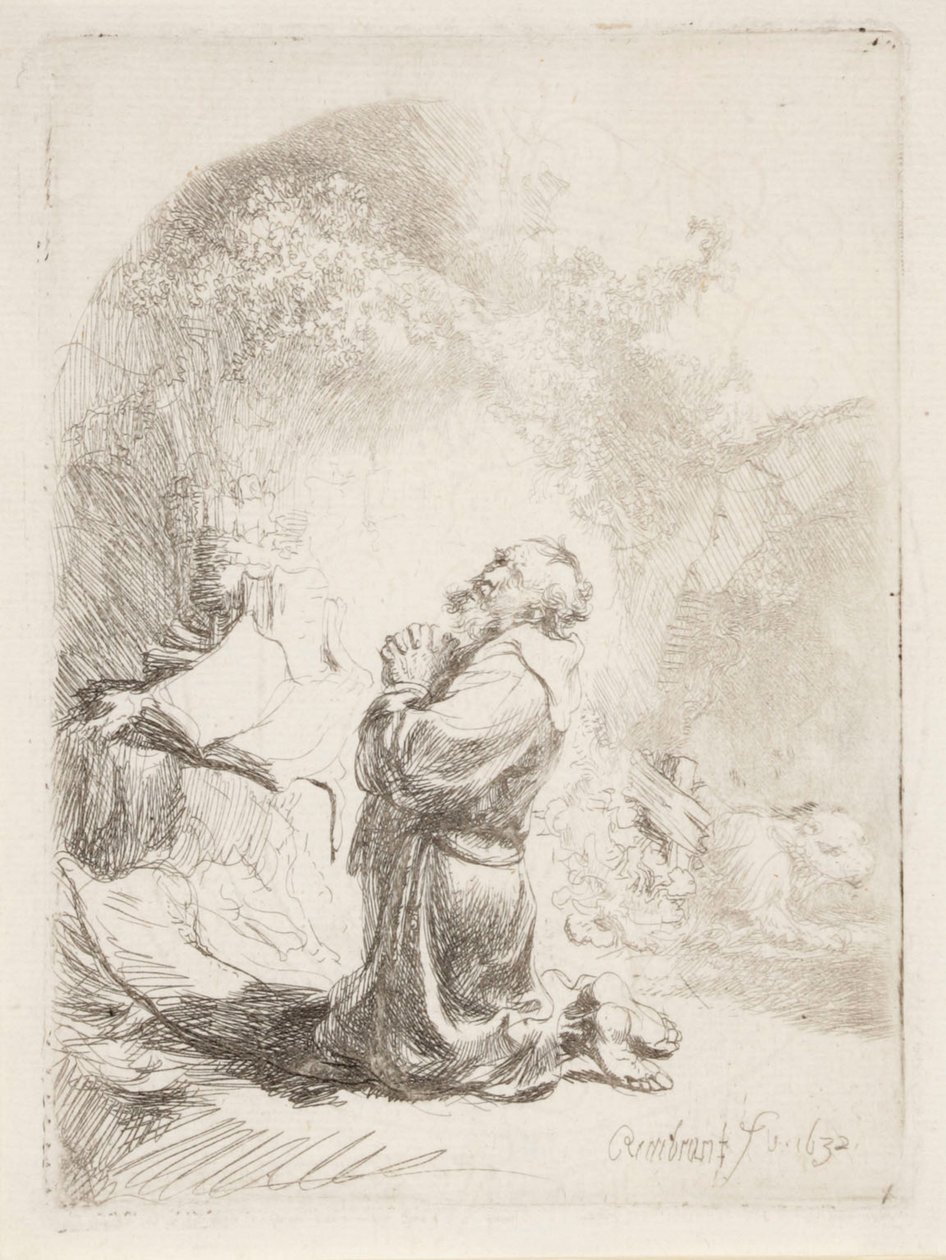Saint Jérôme en prière - Rembrandt van Rijn