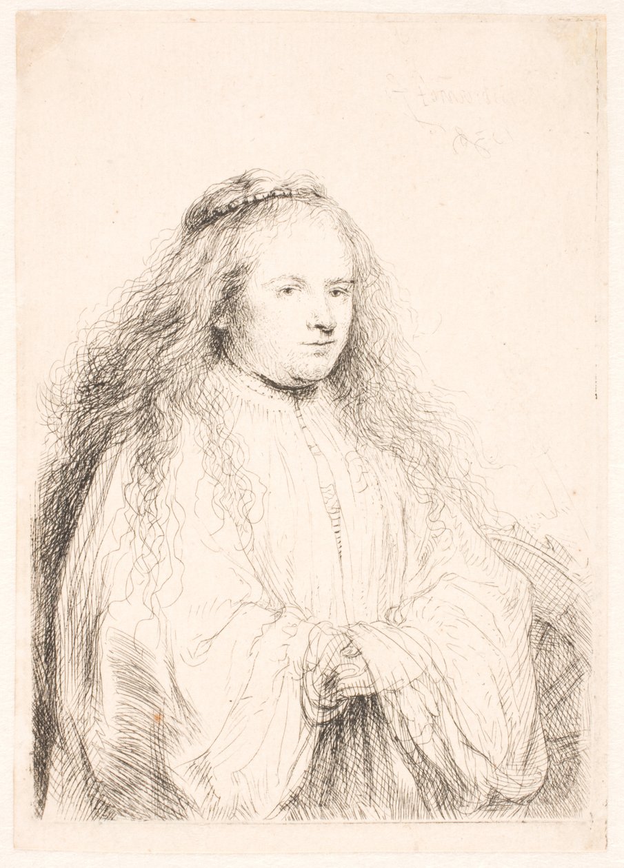 Étude de Saskia en Sainte Catherine (la "Petite mariée juive") - Rembrandt van Rijn