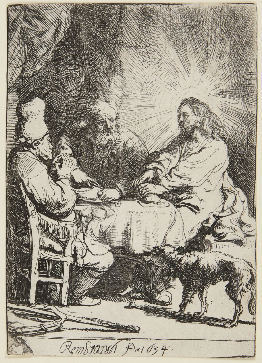 Dîner à Emmaüs (petite assiette) - Rembrandt van Rijn