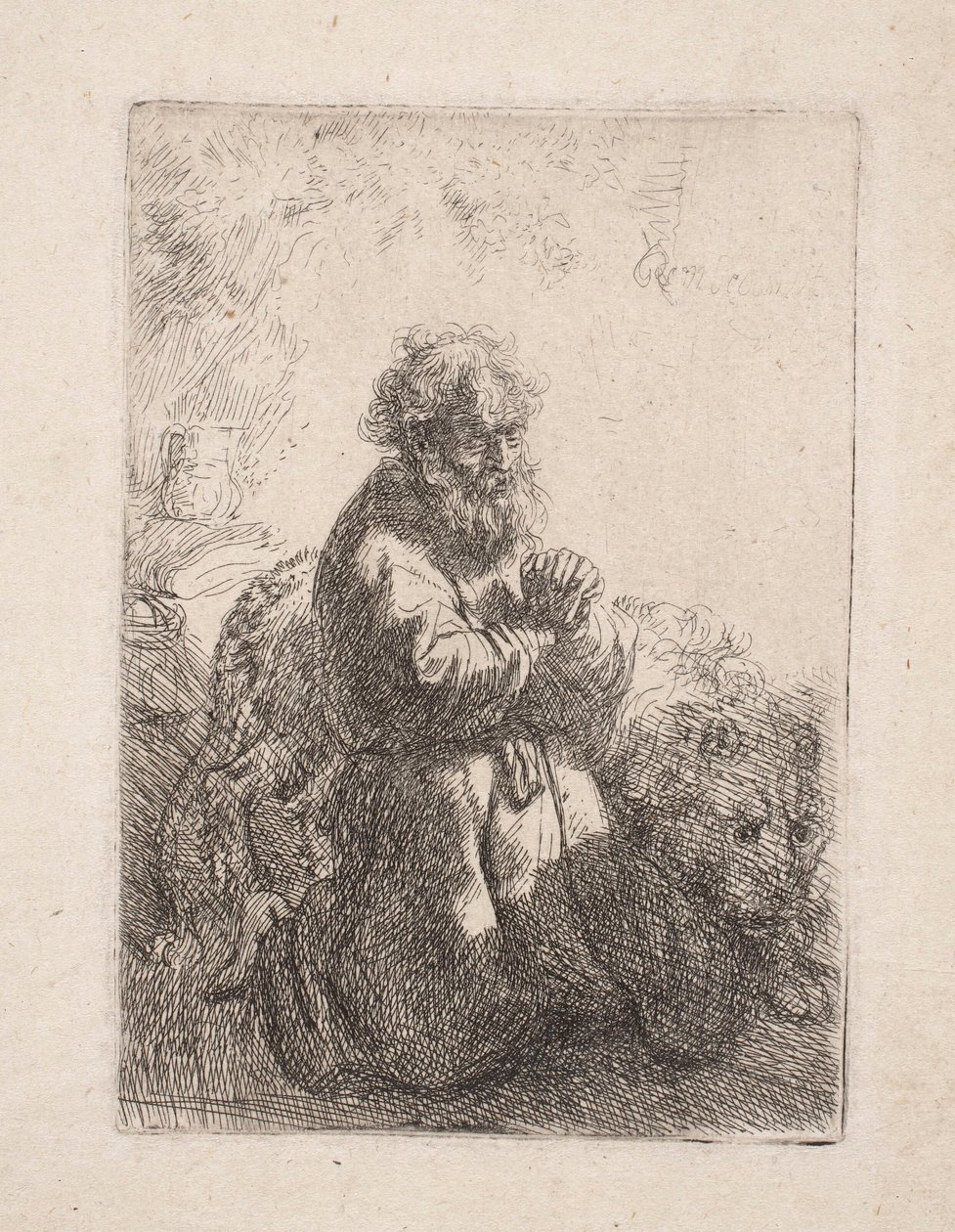 Saint Jérôme en prière - Rembrandt van Rijn