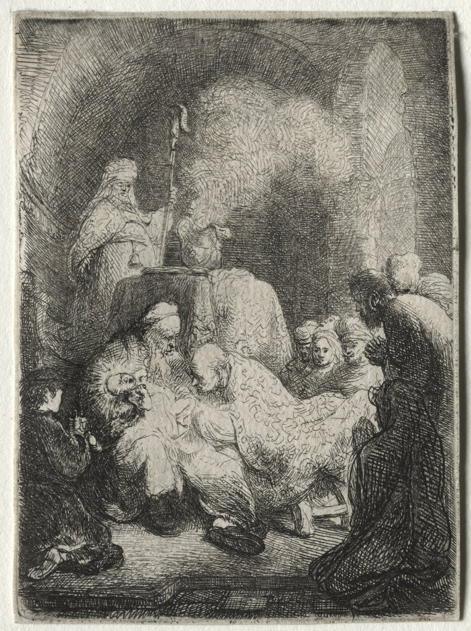La Circoncision : Petite Plaque - Rembrandt van Rijn