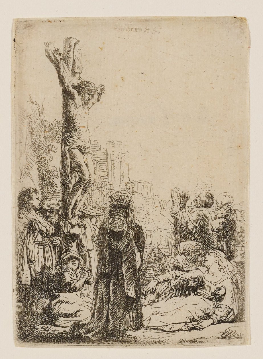 La Crucifixion : petite assiette - Rembrandt van Rijn