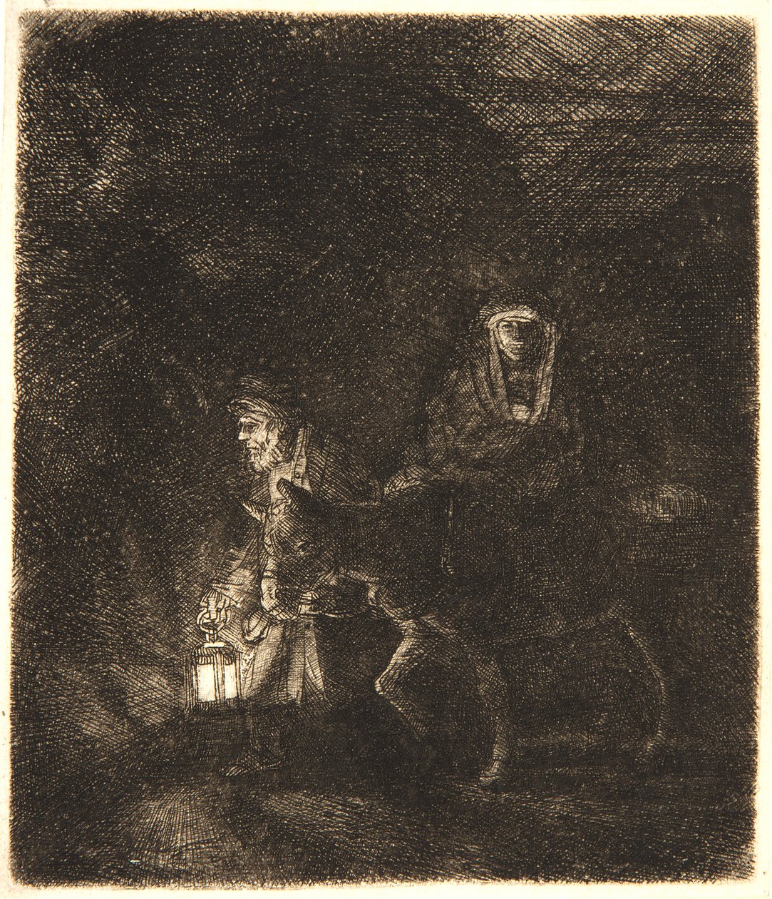 La fuite en Égypte : Une scène nocturne - Rembrandt van Rijn