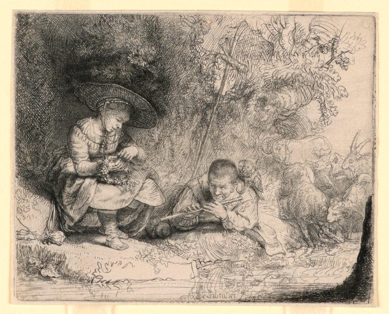 Le joueur de flûte - Rembrandt van Rijn