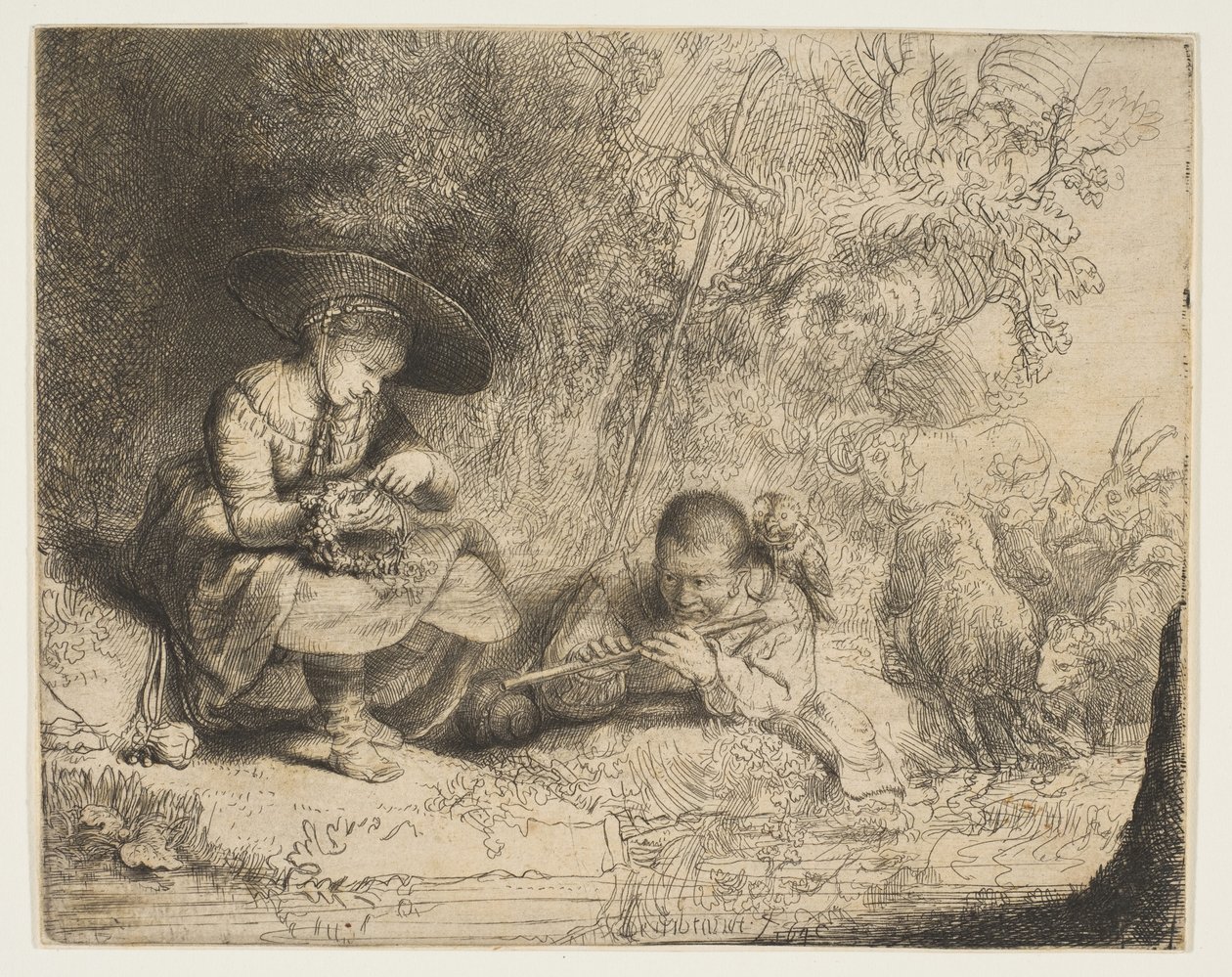 Le joueur de flûte, 1642 - Rembrandt van Rijn
