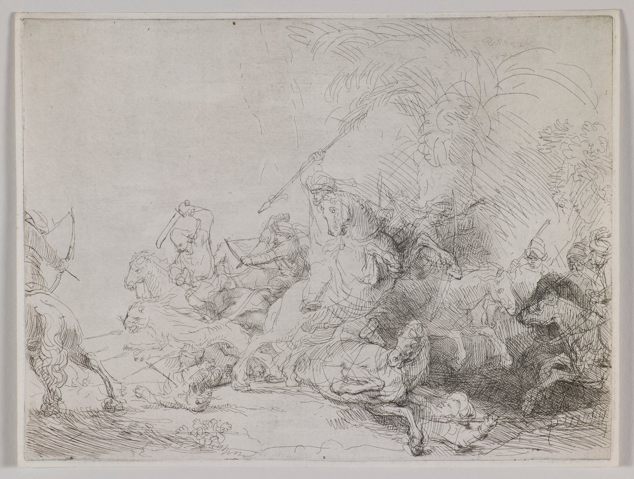 La grande chasse au lion - Rembrandt van Rijn