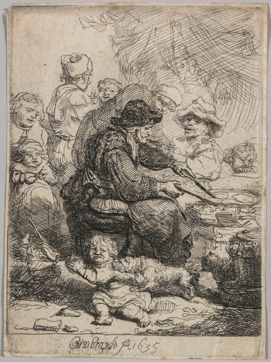 La femme aux crêpes - Rembrandt van Rijn