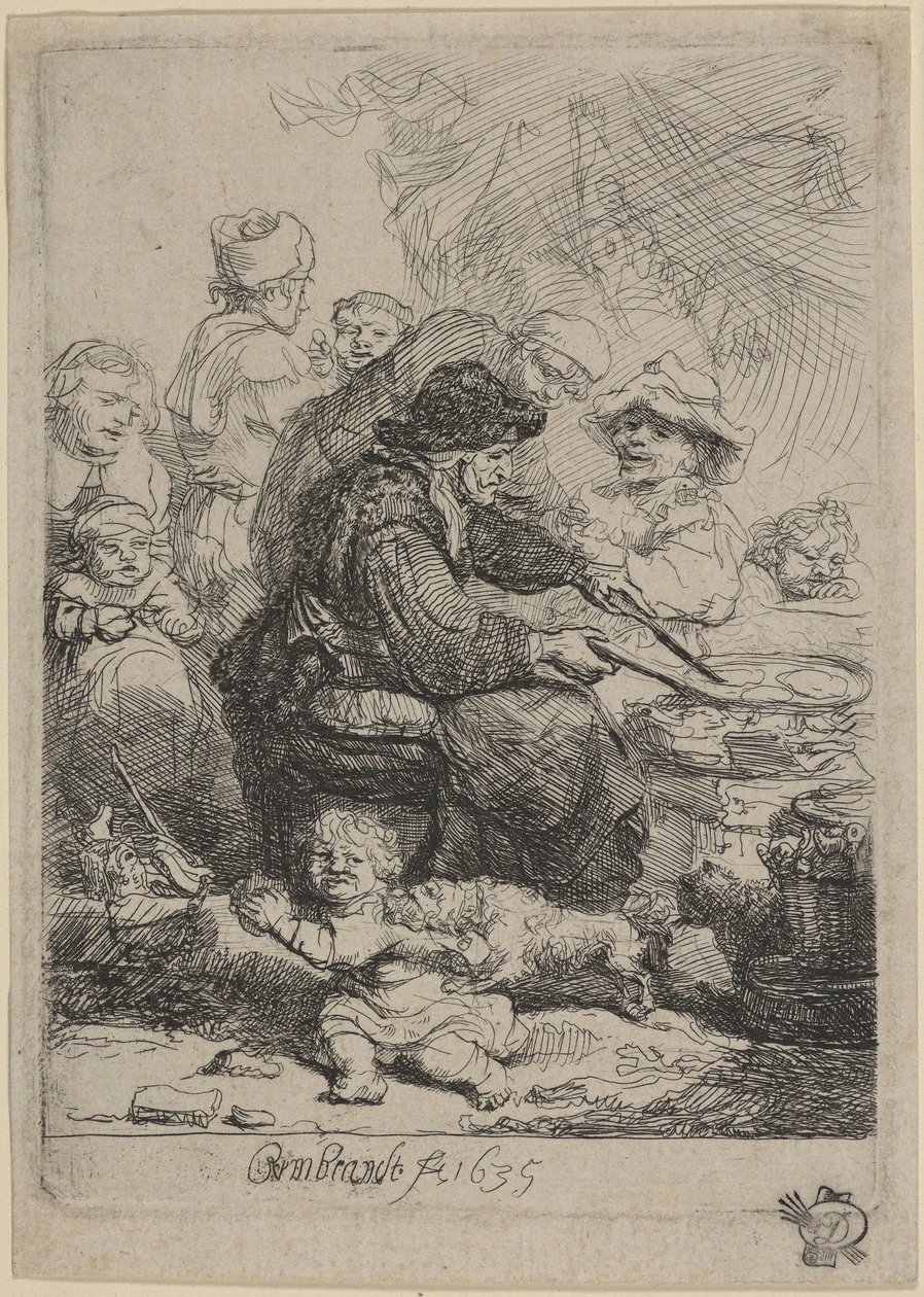 La femme aux crêpes - Rembrandt van Rijn