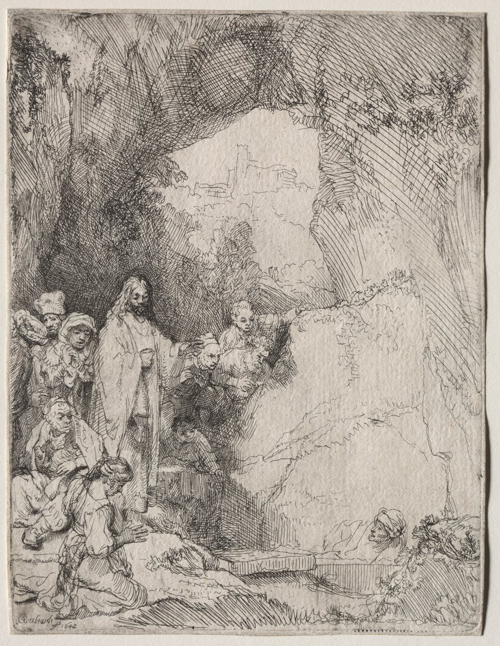 La Résurrection de Lazare : Petite plaque, 1642 - Rembrandt van Rijn