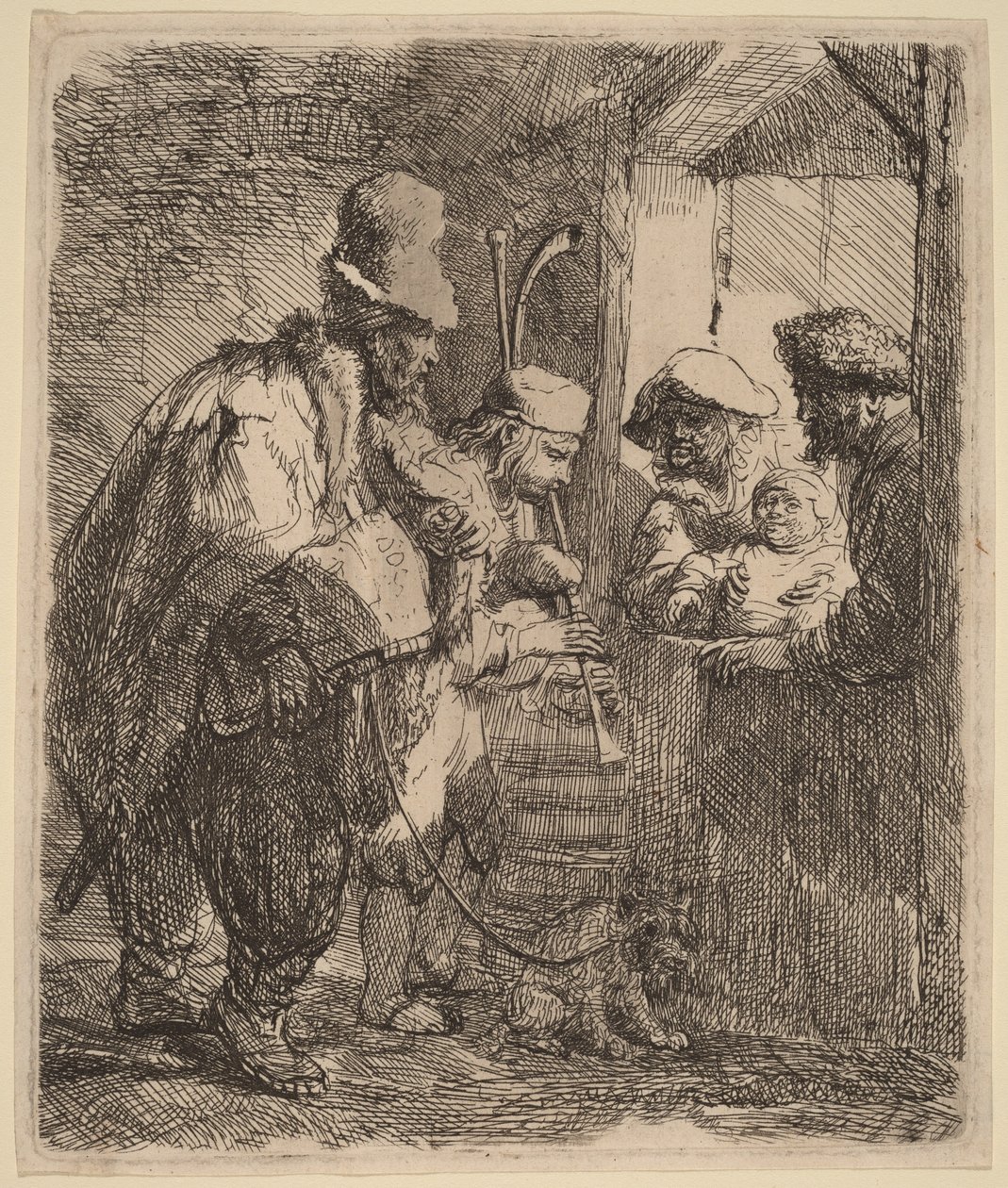 Les musiciens ambulants - Rembrandt van Rijn