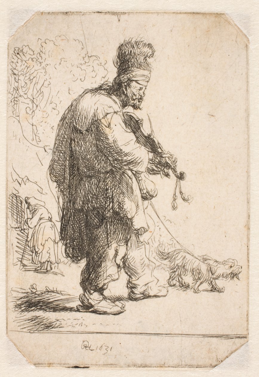 Le violoniste aveugle - Rembrandt van Rijn
