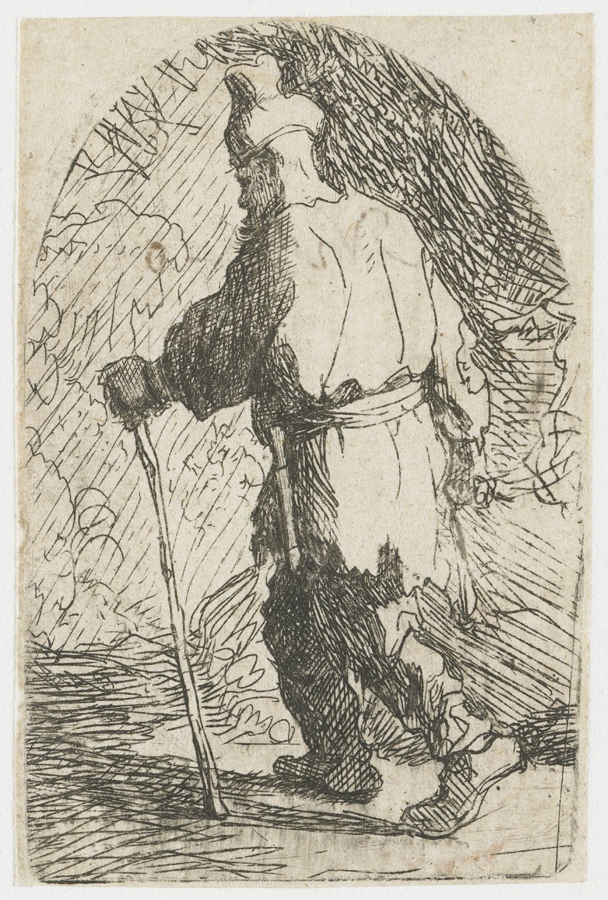 La fuite en Égypte : une esquisse : saint Joseph - Rembrandt van Rijn