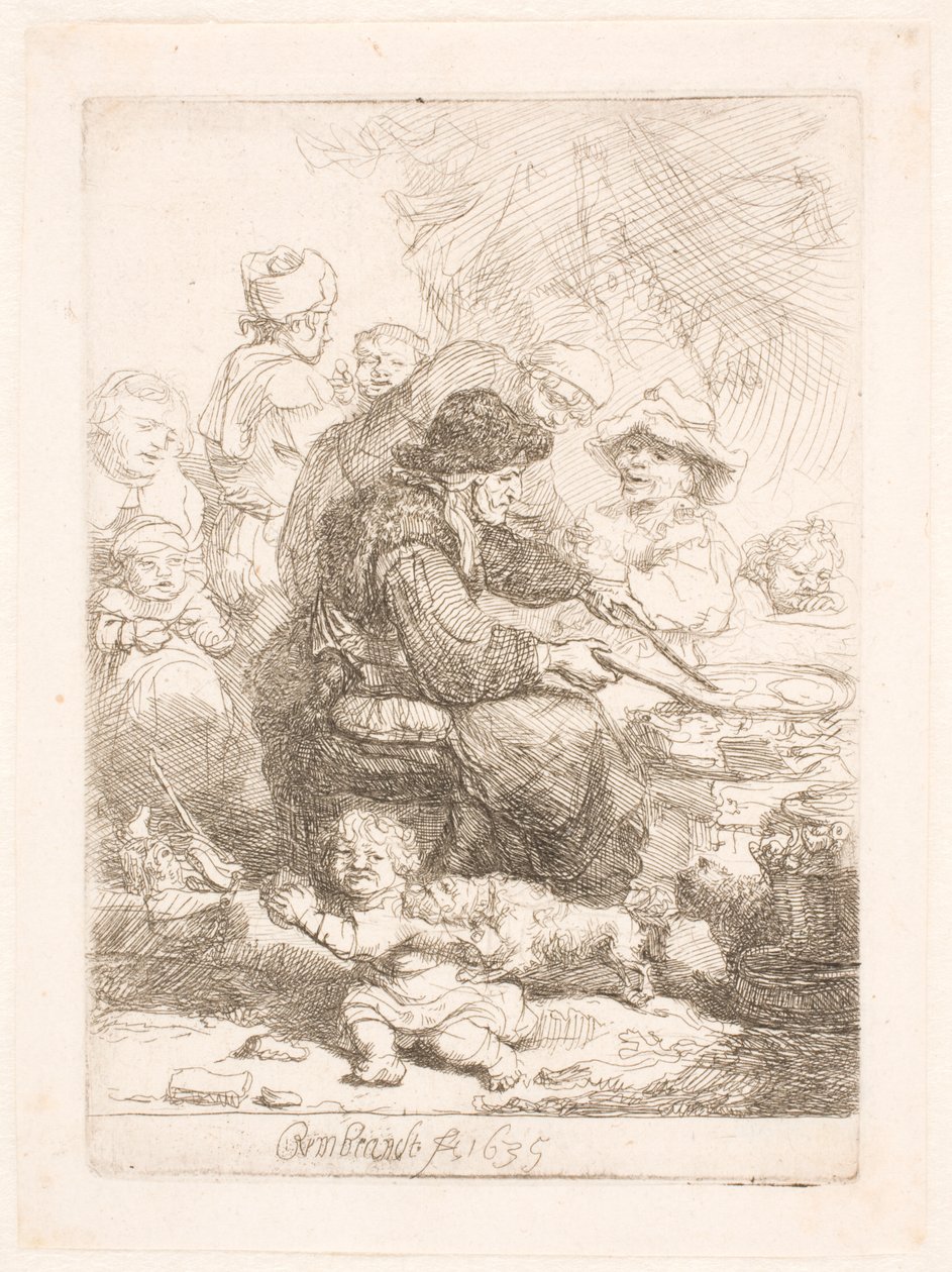 La femme aux crêpes - Rembrandt van Rijn