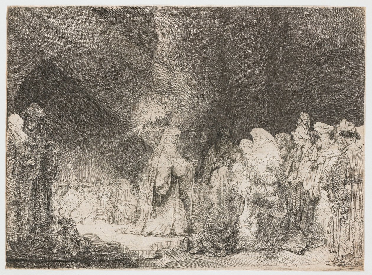 La présentation au temple : gravure oblongue - Rembrandt van Rijn