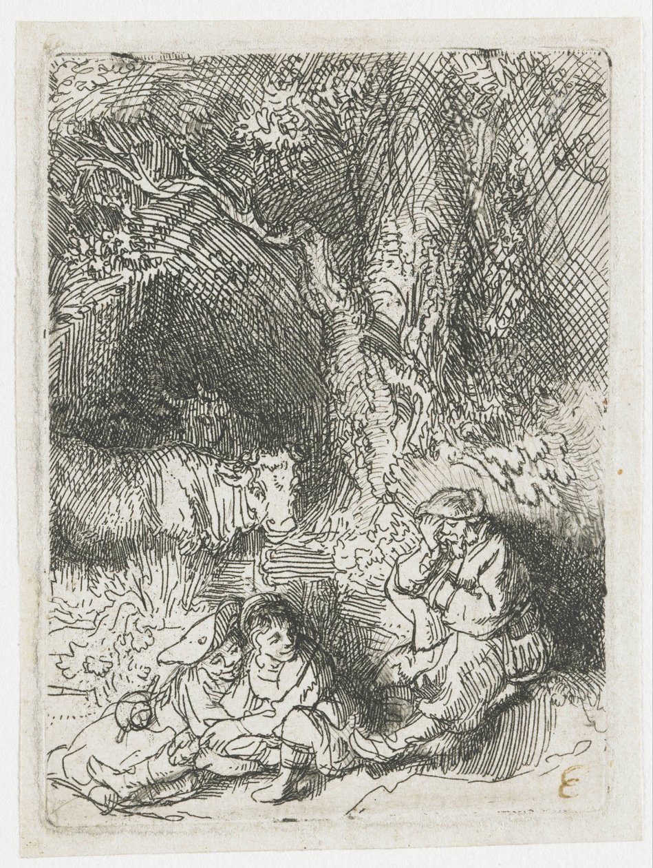 Le berger endormi - Rembrandt van Rijn