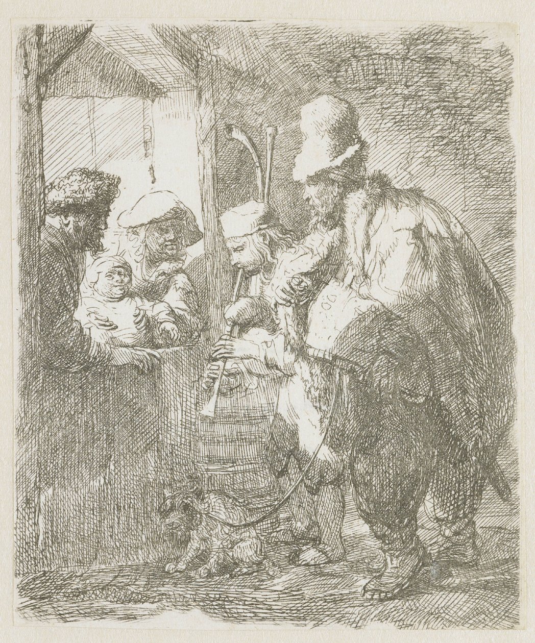 Les musiciens ambulants - Rembrandt van Rijn