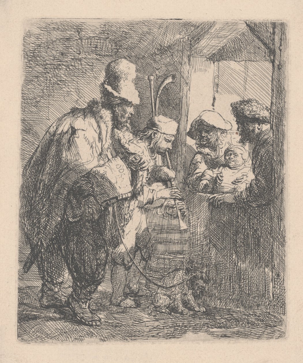 Les musiciens ambulants - Rembrandt van Rijn