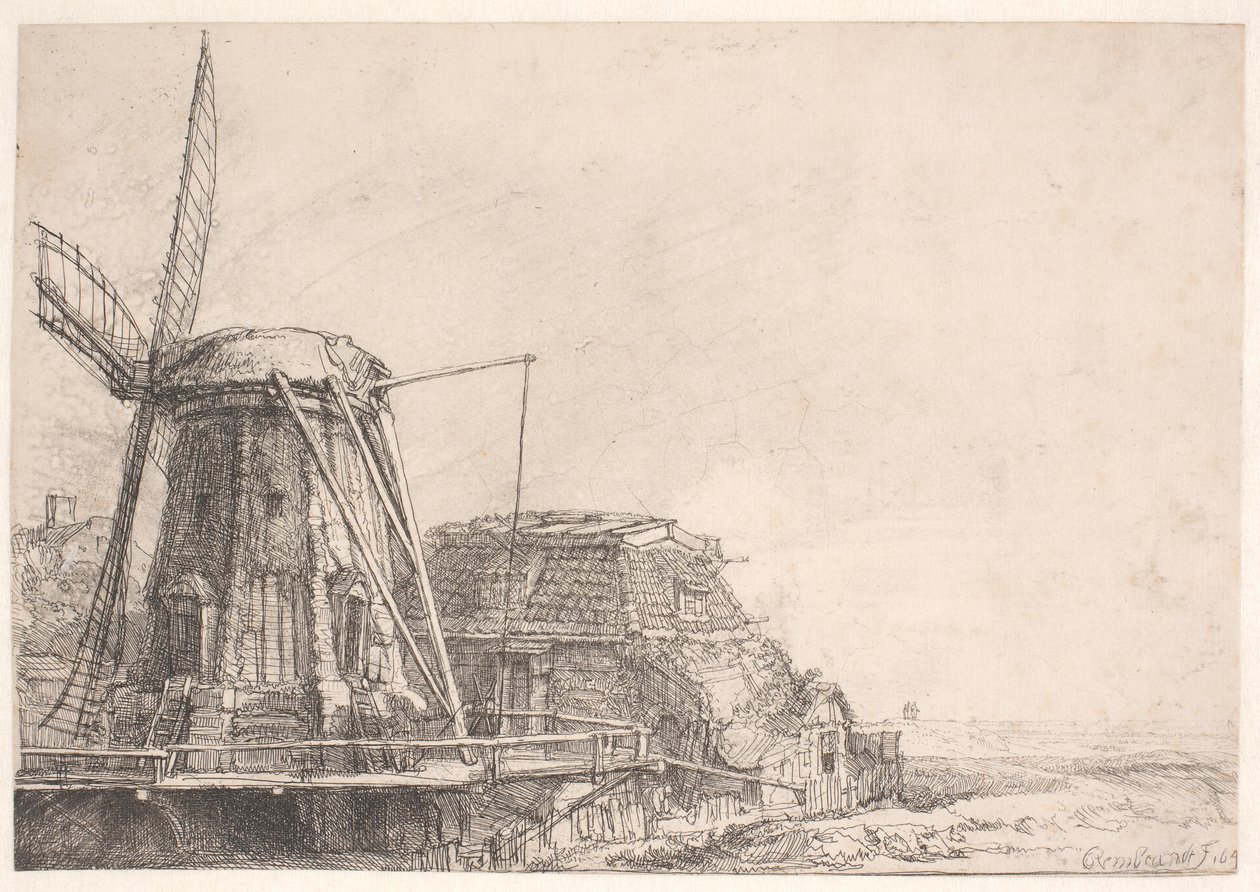 Le moulin à vent - Rembrandt van Rijn
