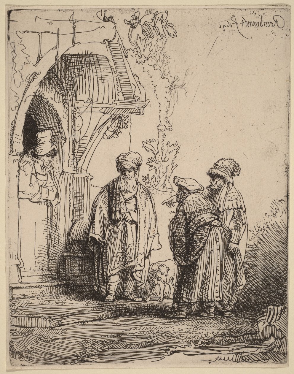 Trois personnages orientaux (Jacob et Laban ) - Rembrandt van Rijn