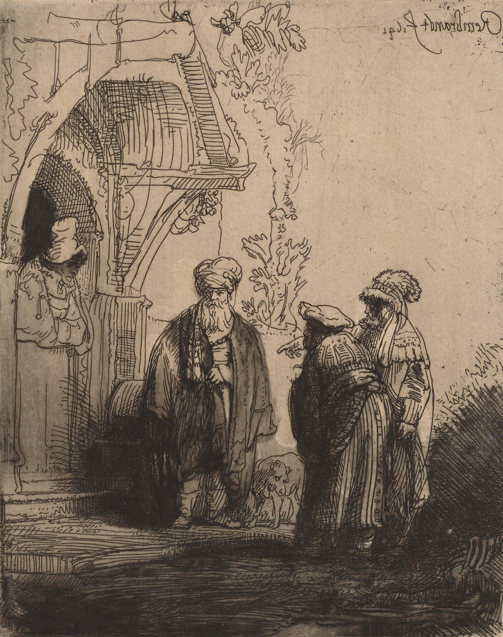 Trois figures orientales Jacob et Laban, 1641