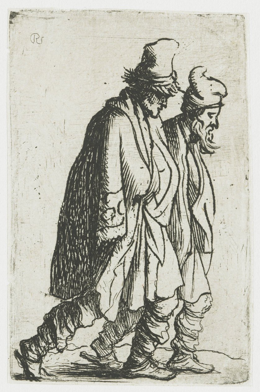 Deux mendiants - Rembrandt van Rijn