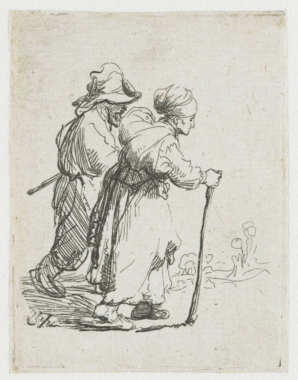 Deux clochards, un homme et une femme - Rembrandt van Rijn