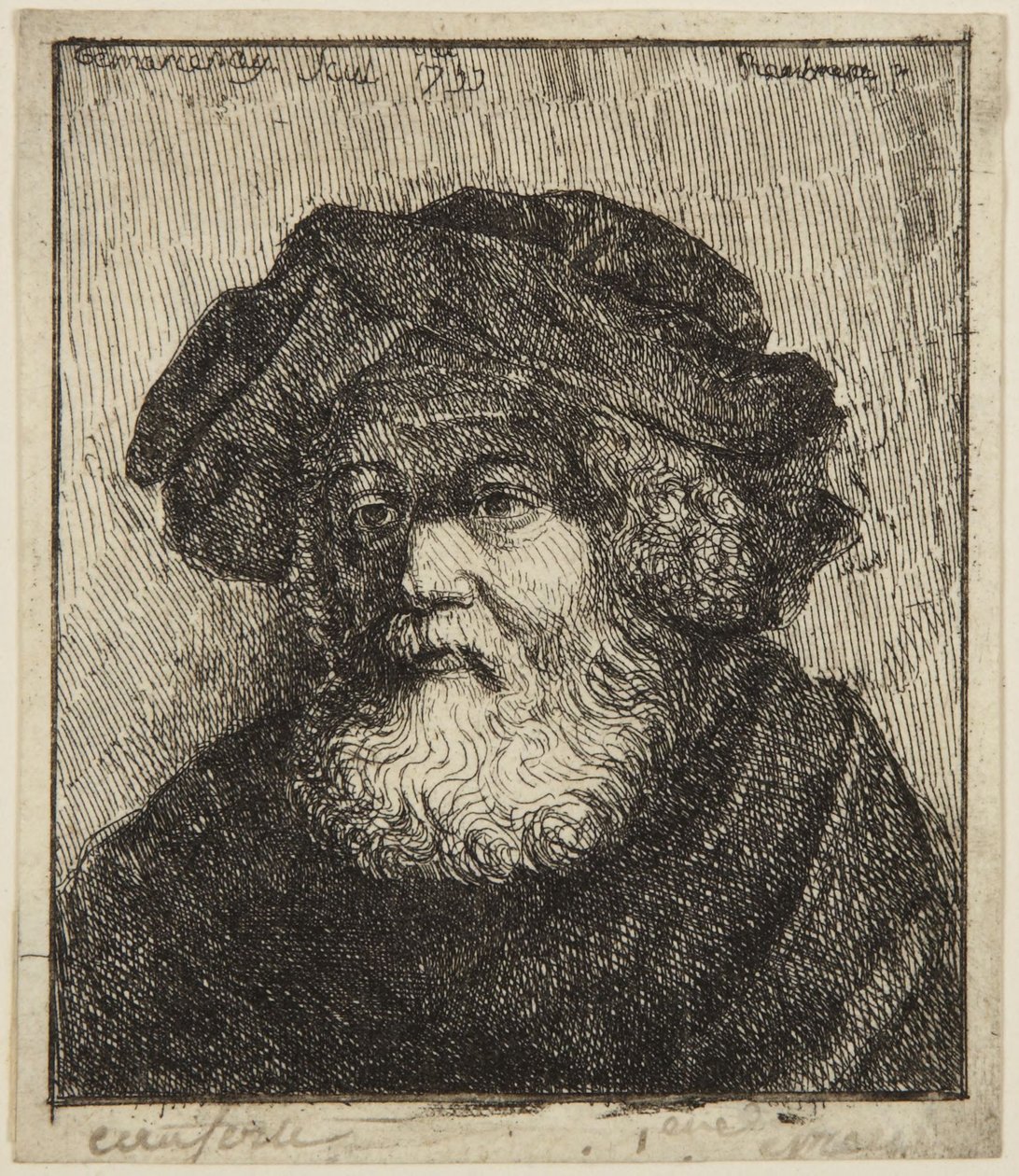 Vieillard en toque - Rembrandt van Rijn