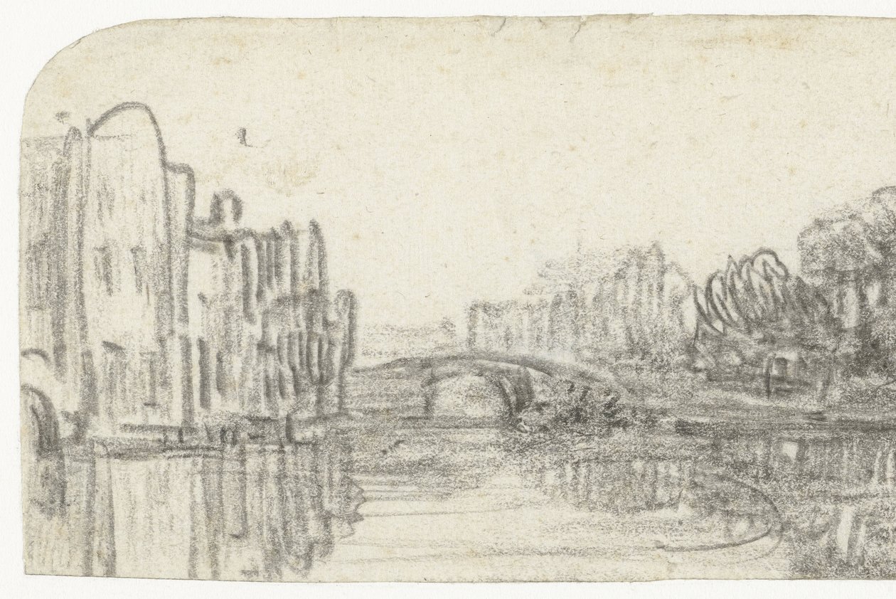 Vue du Nieuwezijds Voorburgwal - Rembrandt van Rijn
