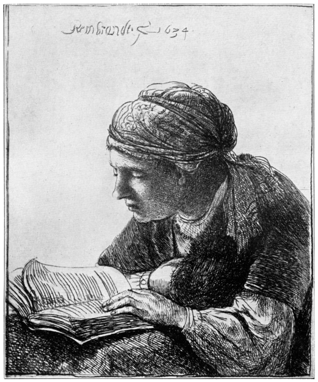 Femme Lisant, 1634 - Rembrandt van Rijn